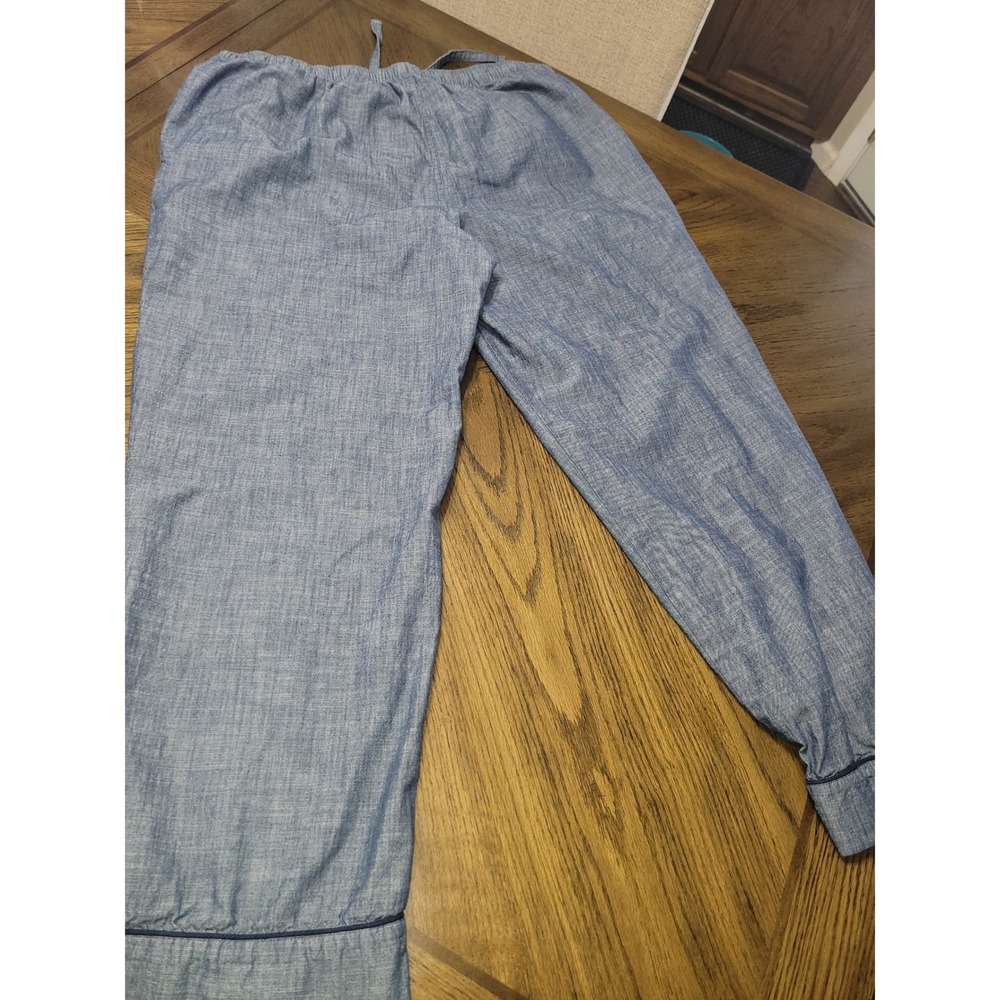 Lands End Mens Blue Cotton Chambray Pajama Pants‎ Lg 36-38 Waist 544152 - Picture 4 of 7
